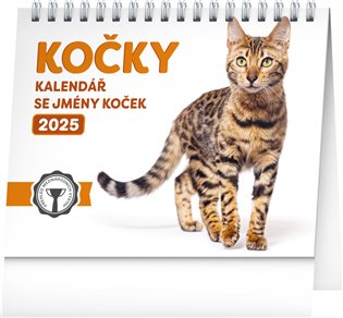 Stolní kalendář Kočky – se jmény koček 2025 - 