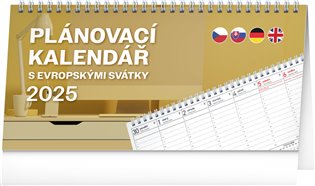Stolní kalendář Plánovací s evropskými svátky 2025 - 