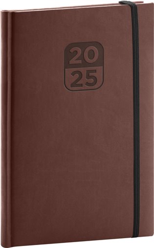 Týdenní diář Aprint Top 2025, hnědý - 