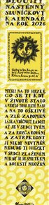 Dlouhý nástěnný sluníčkový kalendář na rok 2026 - Honza Volf