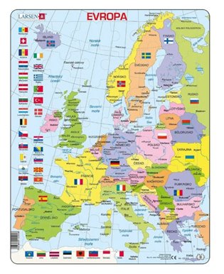 Puzzle - Evropa politická mapa 48 dílků - 