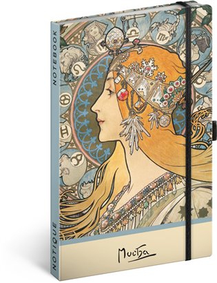 Notes Alfons Mucha – Zodiak, tečkovaný - 