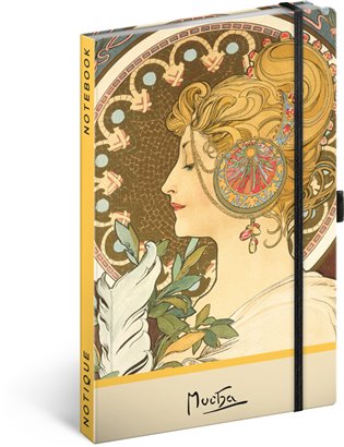 Notes Alfons Mucha – Pero, tečkovaný - 