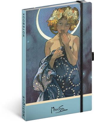 Notes Alfons Mucha – Luna, tečkovaný - 