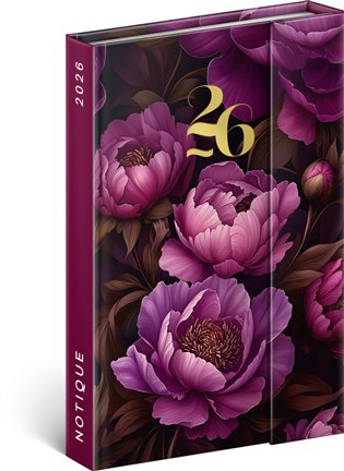 Týdenní magnetický diář Fialové květy 2026 - 