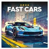 Poznámkový kalendář Rychlá auta 2026