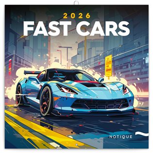 Poznámkový kalendář Rychlá auta 2026 - 