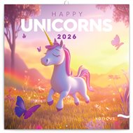 Poznámkový kalendář Veselí jednorožci 2026