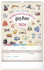 Nástěnný kalendář Rodinný plánovací Harry Potter 2026