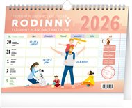 Týdenní rodinný plánovací kalendář s háčkem 2026