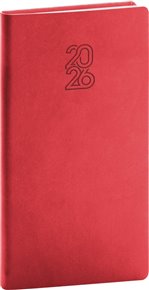 Kapesní diář Aprint 2026, červený