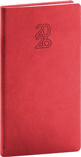 Kapesní diář Aprint 2026, červený - 