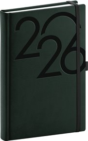 Denní diář Ajax 2026, tmavě zelený