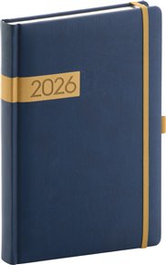 Denní diář Twill 2026, modro-zlatý