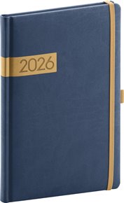 Týdenní diář Twill 2026, modro-zlatý