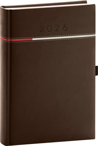 Denní diář Tomy 2026, hnědo-červený - 