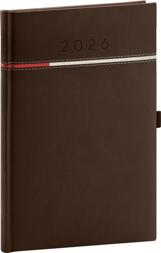 Týdenní diář Tomy 2026, hnědo-červený - 