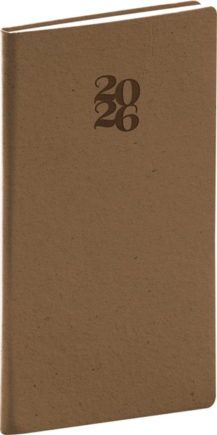 Kapesní diář Essenza 2026, oříšek - 