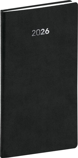 NOTIQUE Kapesní diář Balakon 2026, černý, 9 x 15,5 cm Presco Group