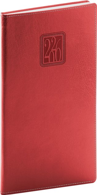 NOTIQUE Kapesní diář Panama 2026, červený, 9 x 15,5 cm Presco Group
