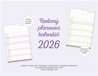 Rodinný plánovací kalendář 2026 - prázdný - 