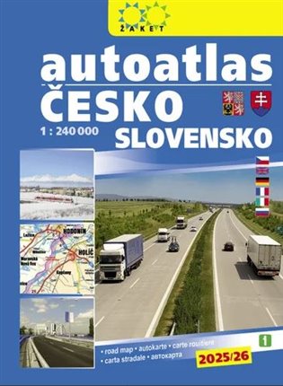 Obálka knihy AUTOATLAS ČESKO SLOVENSKO 1:240 000 2025/26 od autora <br>