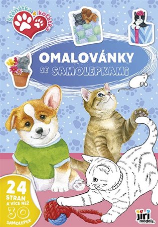 Omalovánky A4 se samolepkami Štěňátka a koťátka - 