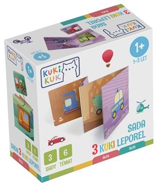 KukiKuk - Sada 3 KUKI leporel Auta - 