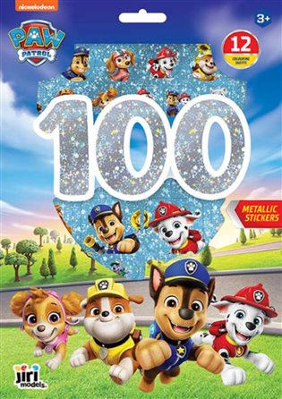 100 metalických samolepek s omalovánkovými listy Tlapková patrola - 