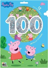 100 metalických samolepek s omalovánkovými listy Prasátko Peppa