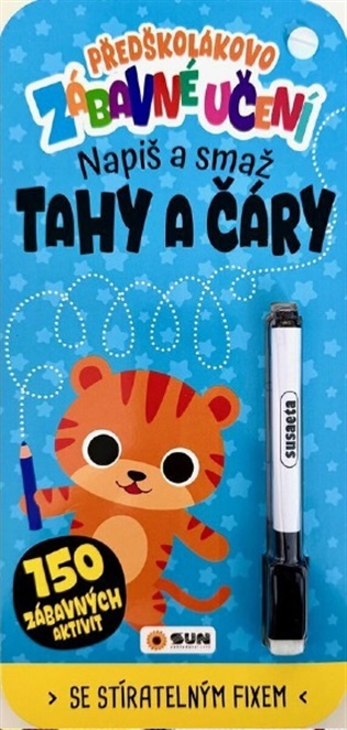 Předškolákovo zábavné učení - TAHY A ČÁRY - napiš a smaž - 