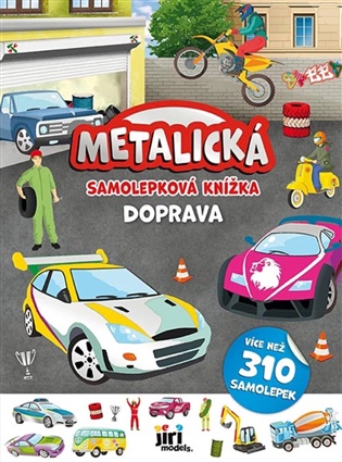 Metalická samolepková knížka Doprava - 