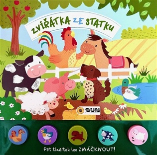 Zvířátka ze statku - zvuková knížka s 5 měkkými tlačítky - 