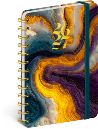 Spirálový 18měsíční diář Petito – Barevný achát 2026/2027 - 