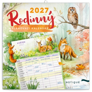 Rodinný plánovací kalendář Zvířátka 2027 - 