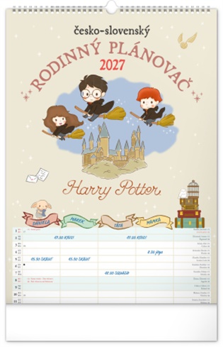 Nástěnný kalendář Rodinný plánovací Harry Potter 2027 - 