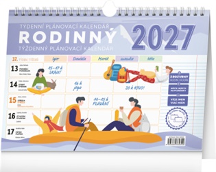 Týdenní rodinný plánovací kalendář s háčkem 2027 - 
