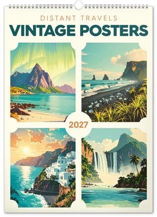 Nástěnný kalendář Vintage plakáty – daleké kraje 2027 - 