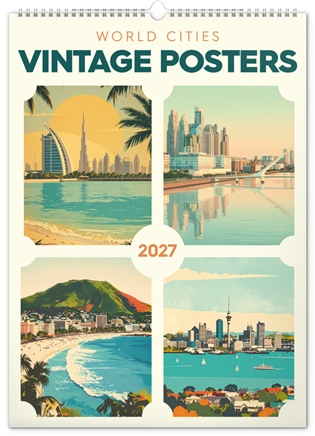 Nástěnný kalendář Vintage plakáty – světová města 2027 - 