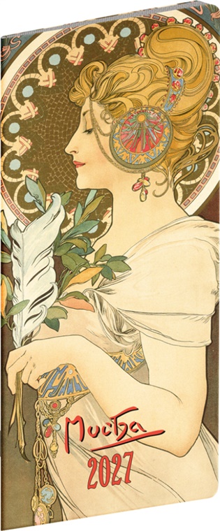 Kapesní diář Alfons Mucha 2027, plánovací měsíční - 