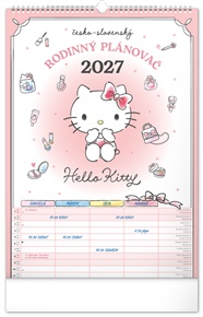 Nástěnný kalendář Rodinný plánovací Hello Kitty XL 2027
