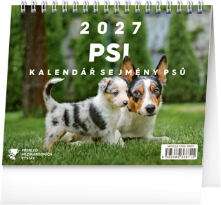 Stolní kalendář Psi – se jmény psů 2027 - 
