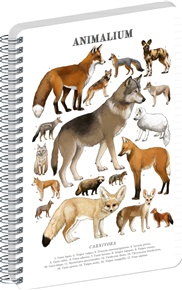 Spirálový blok Animalium – Psovité šelmy, linkovaný, A4