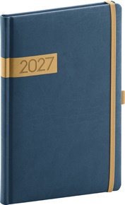 Týdenní diář Twill 2027, modro-zlatý
