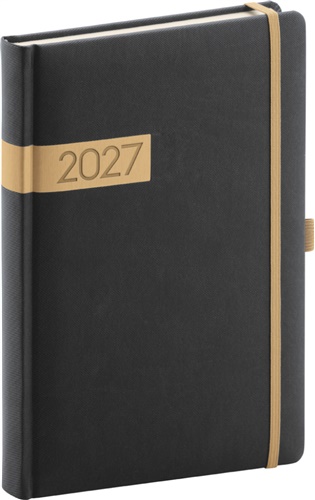 Denní diář Twill 2027, černo-zlatý - 