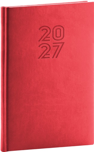 Týdenní diář Aprint 2027, červený - 