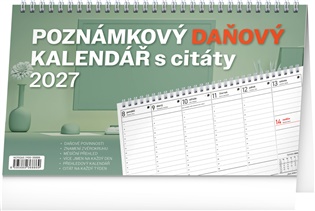 Stolní kalendář Poznámkový daňový s citáty 2027 - 