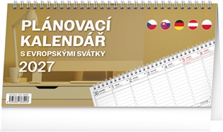 Stolní kalendář Plánovací s evropskými svátky 2027 - 