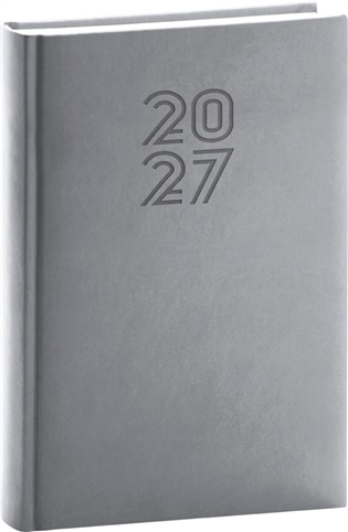 Denní diář Aprint 2027, šedý - 