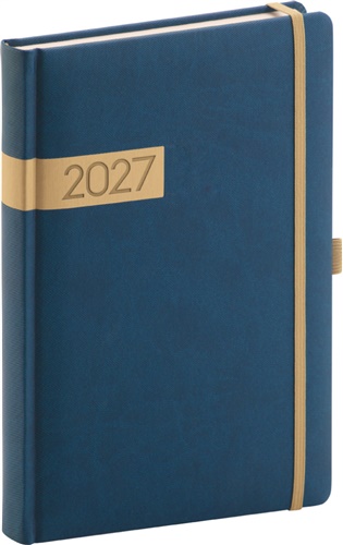 Denní diář Twill 2027, modro-zlatý - 